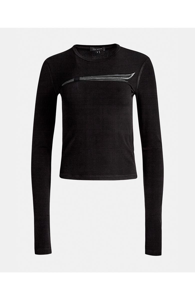 KATE BARTON Illusion Print Long Sleeve Top, Main, color, Black