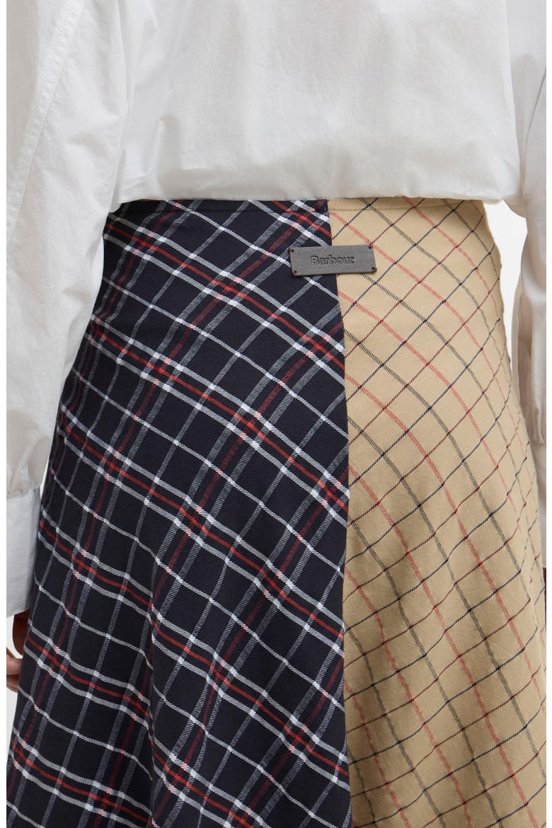 Dalbury Mix Tartan Asymmetric Maxi Skirt, Alternate, color, MULTI CHECK