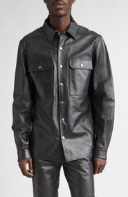 Rick Owens Leather Shirt Jacket