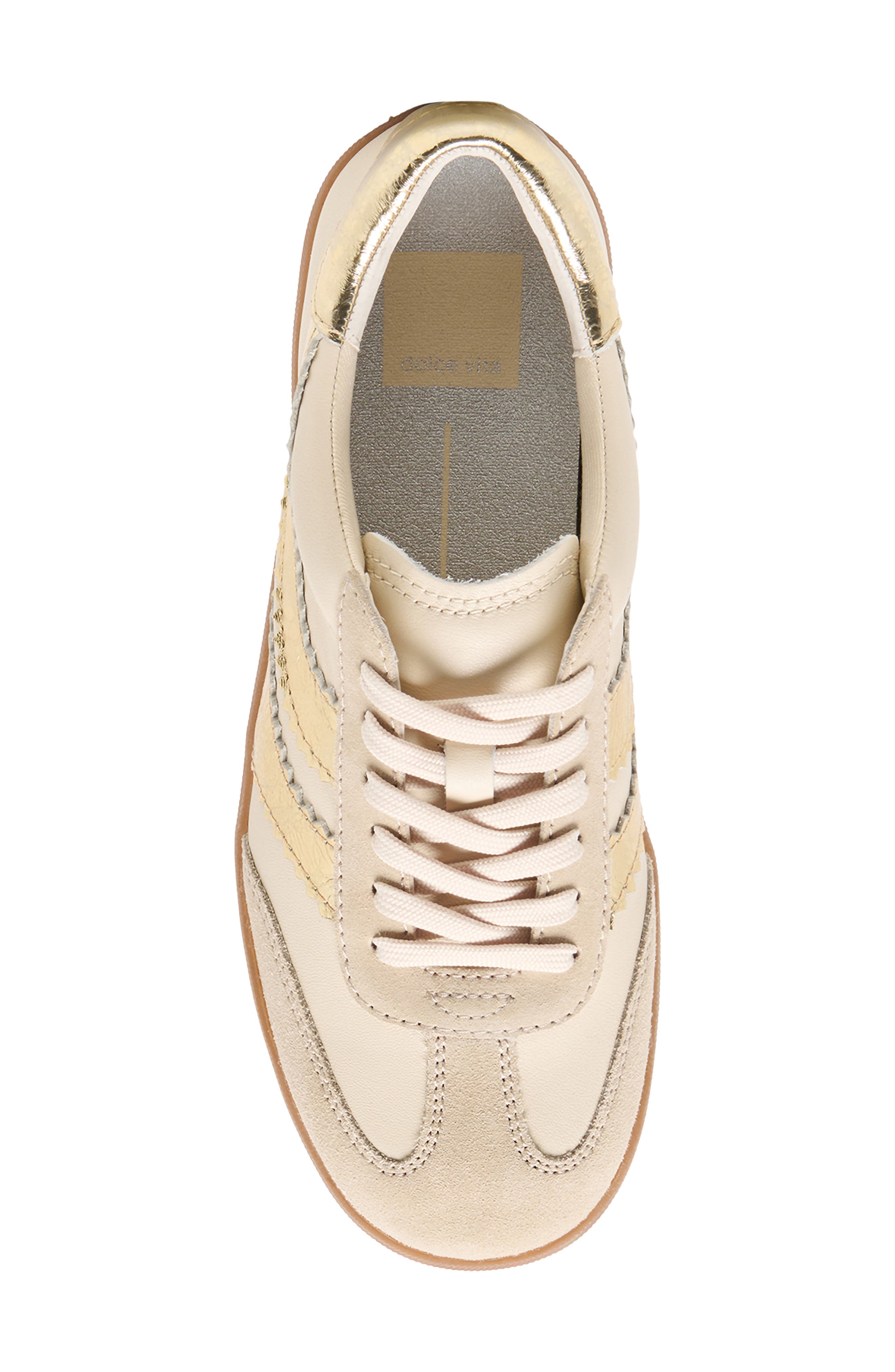 Merit Sneaker, Alternate, color, WHITE/GOLD LEATHER