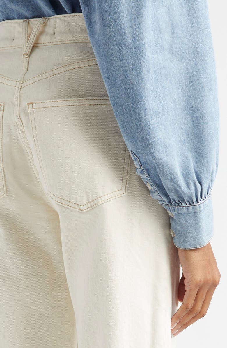 Veronica Beard Dylan High Waist Ankle Relaxed Straight Leg Jeans, Alternate, color, Ecru