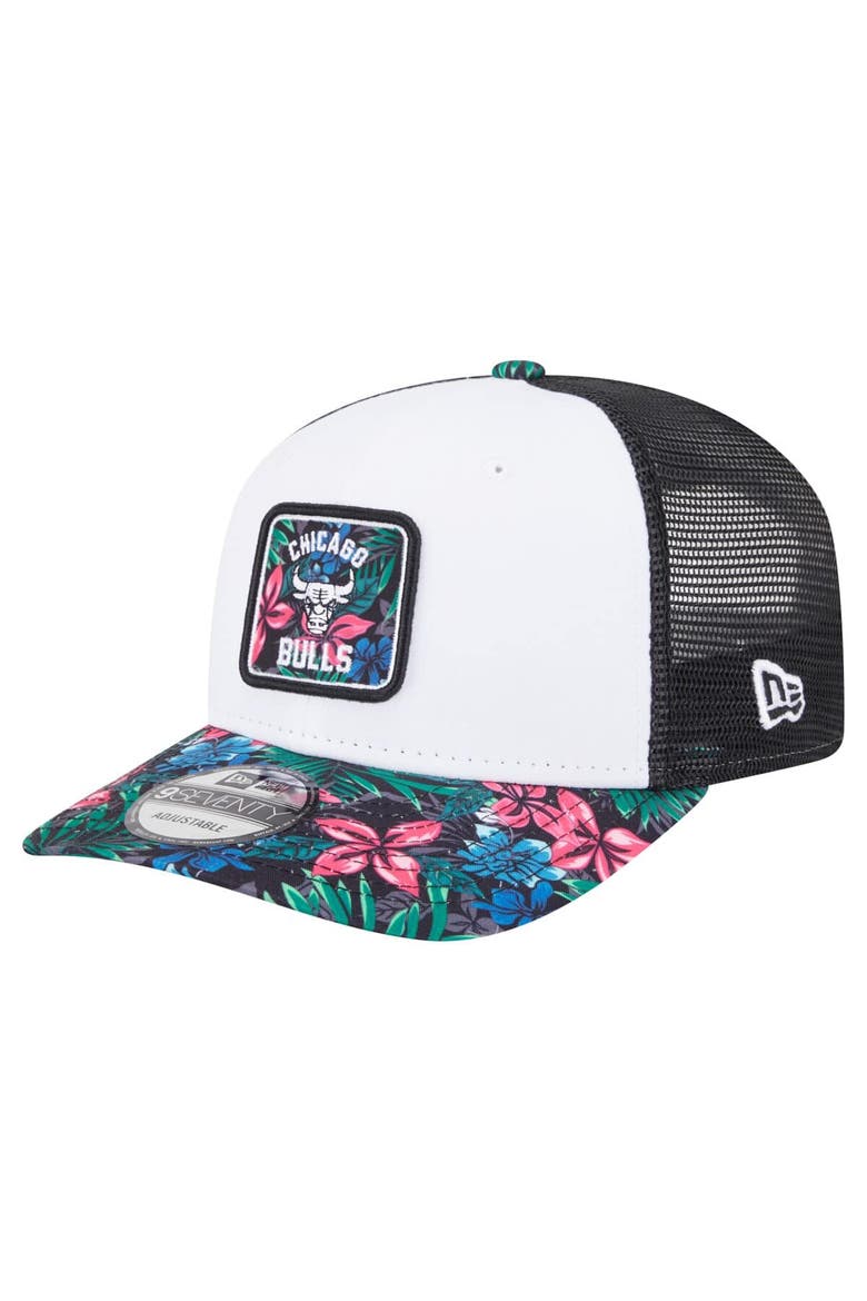 Men's New Era  White Chicago Bulls Floral 9SEVENTY Adjustable Hat, Main, color, White