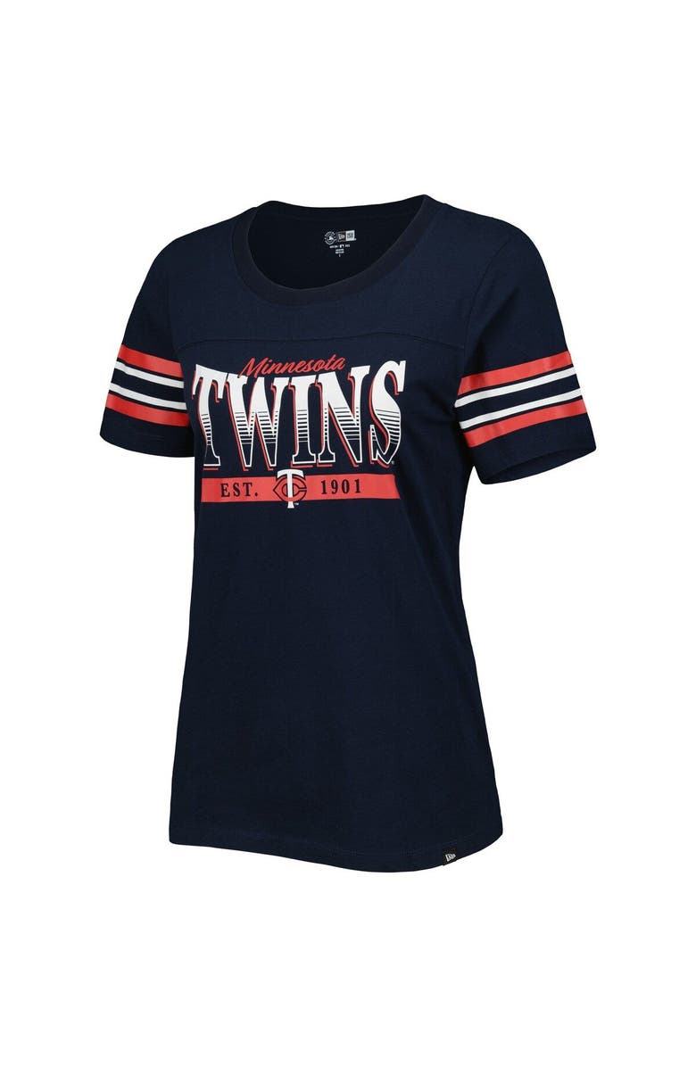 New Era Women's New Era Navy Minnesota Twins Team Stripe T-Shirt, Alternate, color, 