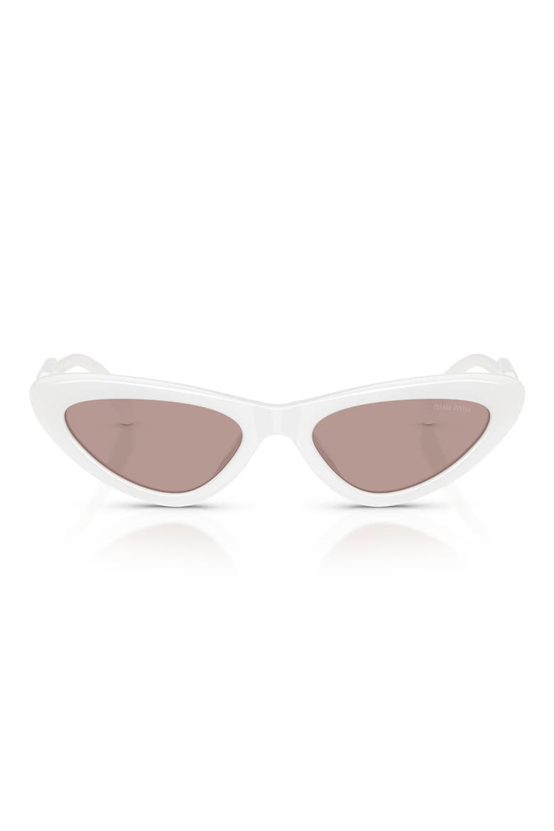 55mm Cat Eye Sunglasses, Main, color, OPAL WHITE / PURPLE BROWN