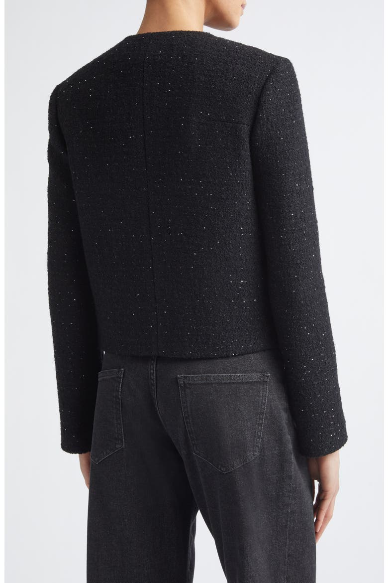 Collarless Wool Blend Jacket, Alternate, color, 22 BLACK