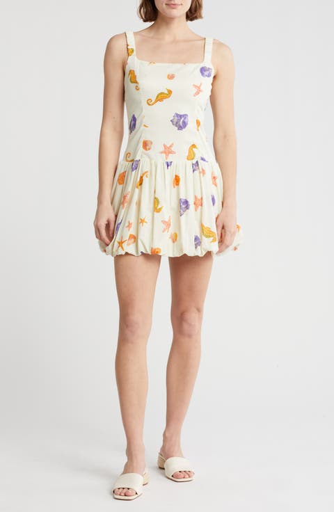 Sea Bubble Hem Cotton Dress