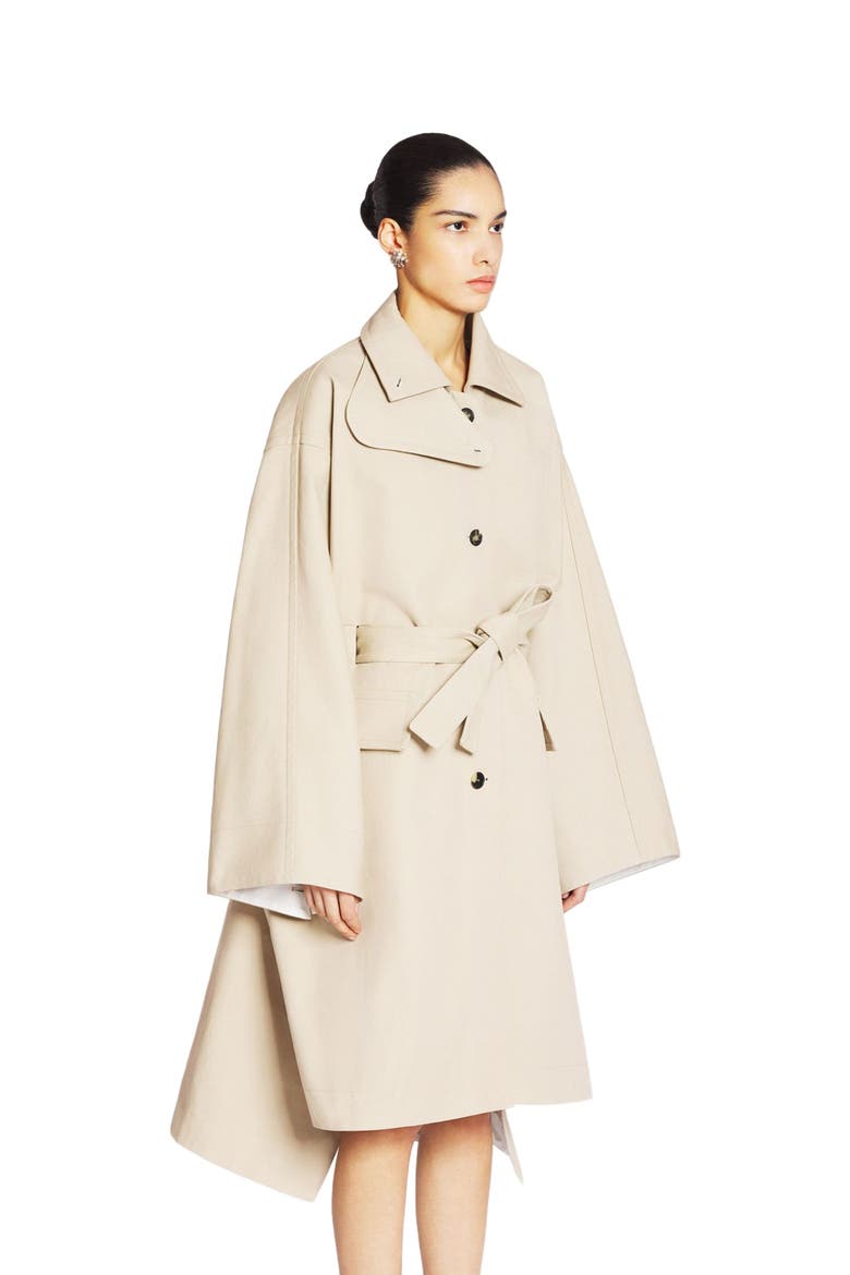 CAPE COAT WITH A COLLAR, Alternate, color, DARK BEIGE