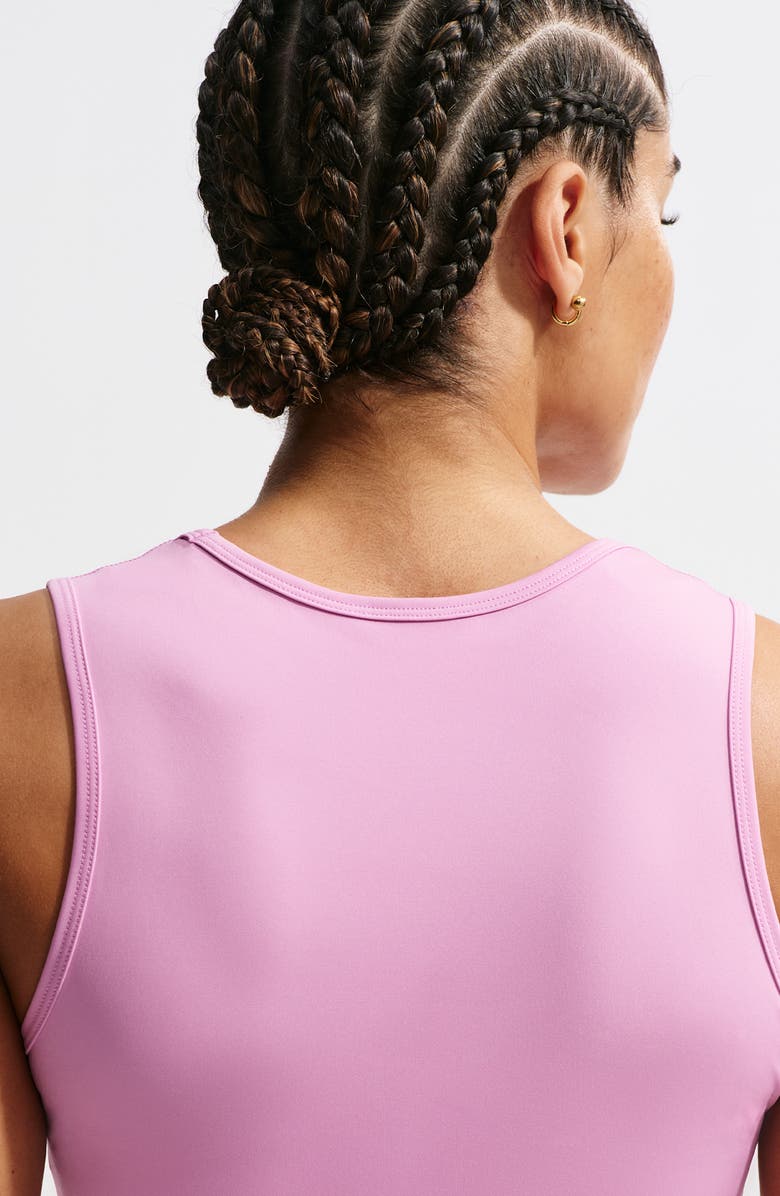 Nike Pro Dri-FIT Crop Tank Top, Alternate, color, Light Magenta/ White