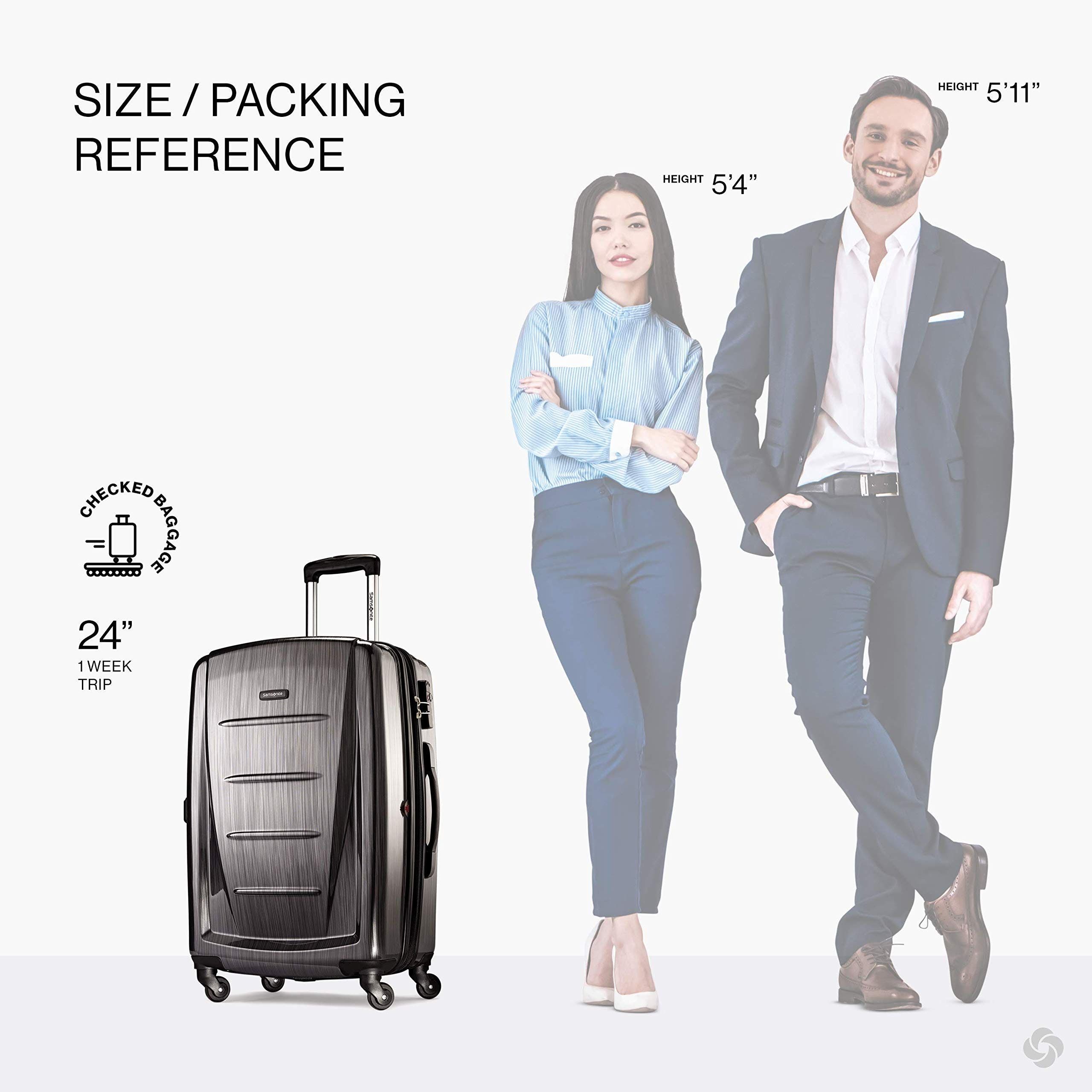 Samsonite Winfield 2 Checked-Medium 24-Inch Hardside Expandable Luggage with Spinner Wheels, Alternate, color, Charcoal