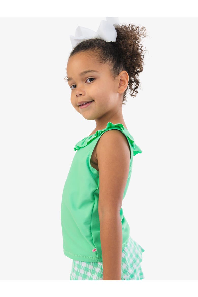 Girls Active Ruffle Tank Top, Alternate, color, Spring Green