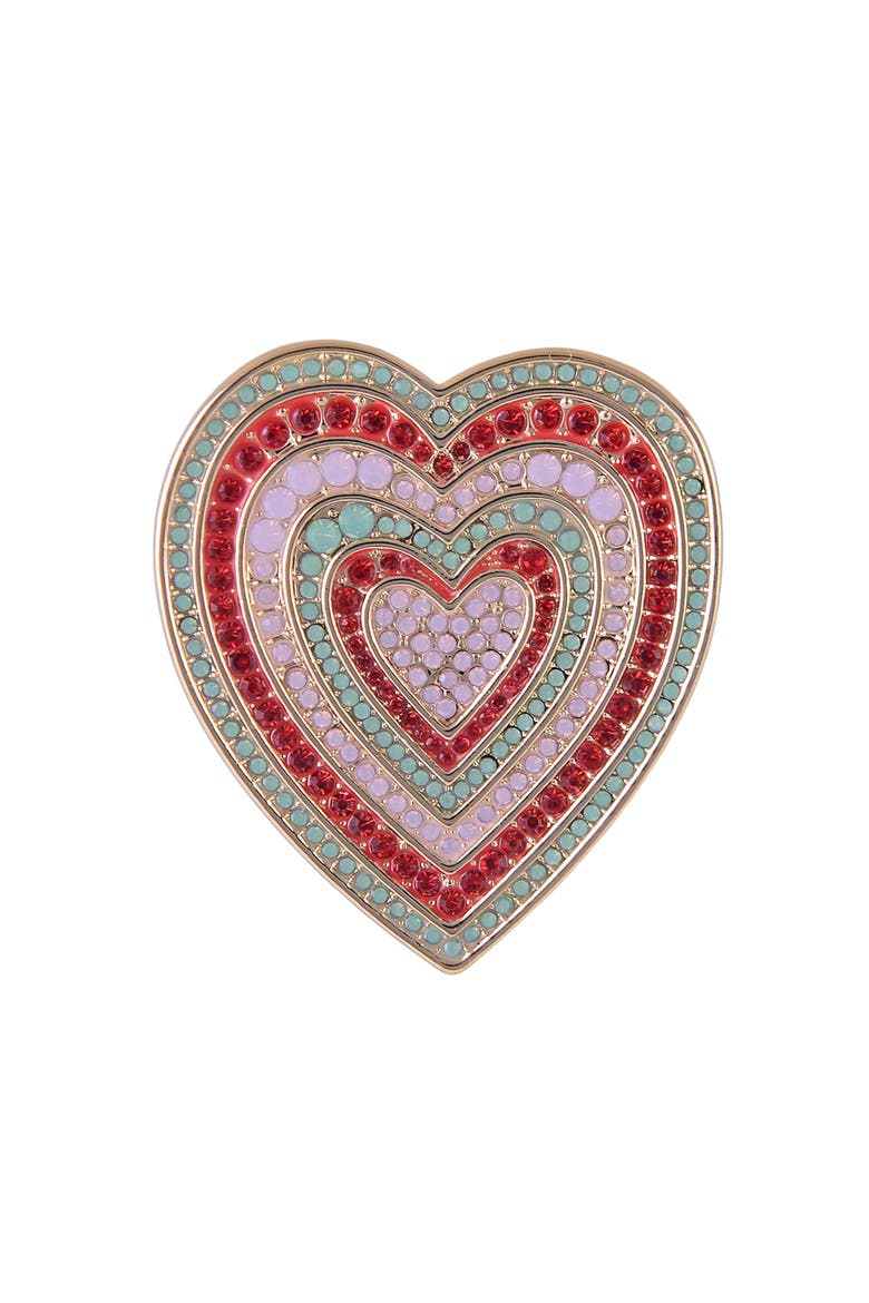Stone Heart Pin, Alternate, color, Red