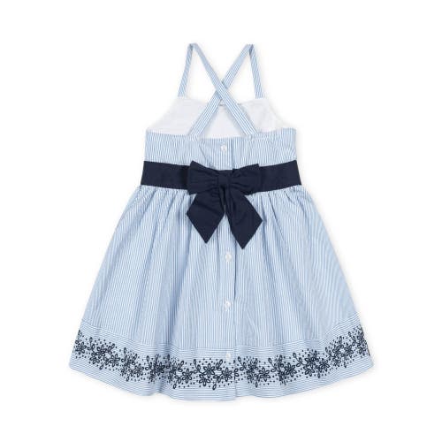 Hope & Henry Girls' Organic Embroidered Special Sundress, Toddler In Blue Seersucker