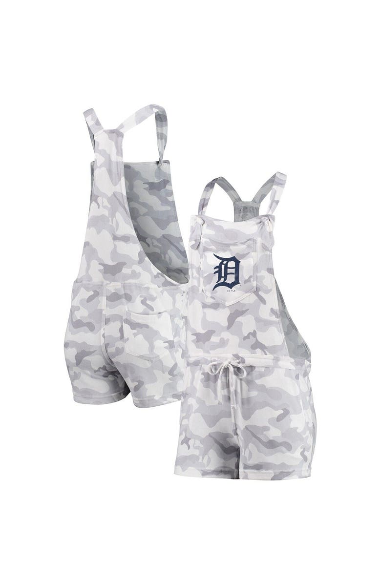 CONCEPTS SPORT Women's Concepts Sport Gray Detroit Tigers Camo Romper Overalls, Main, color, 