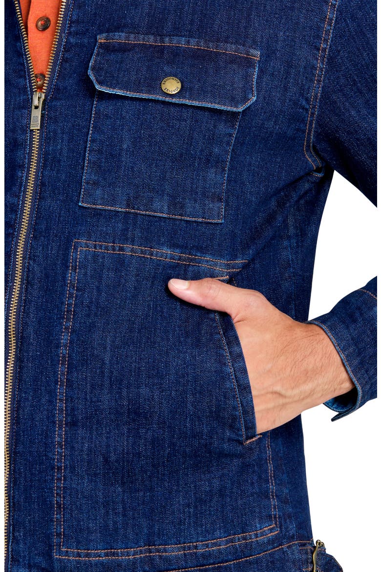 Slim Fit Denim Stretch Utility Work Jacket, Alternate, color, NAVY