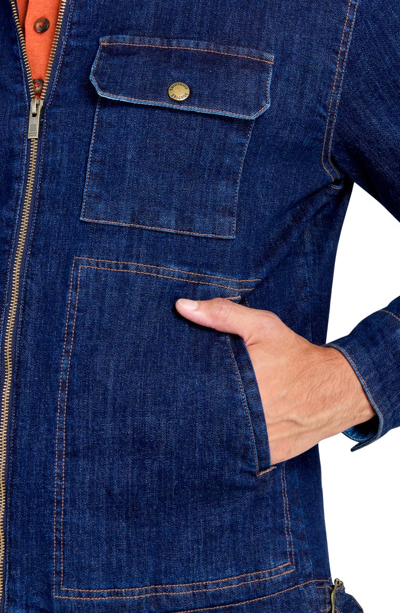 Brooklyn Brigade Slim Fit Denim Stretch Utility Work Jacket, Alternate, color, Navy