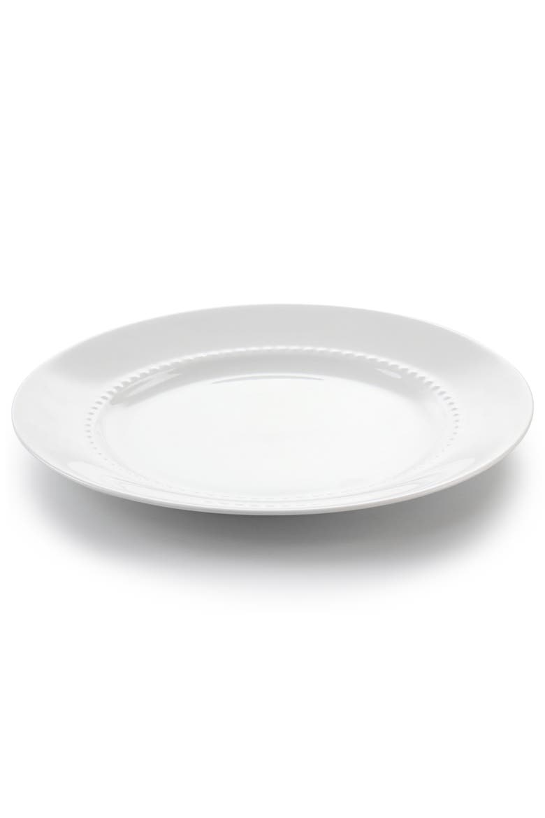 16 Piece Embossed Bone China Dinnerware Set, Alternate, color, White