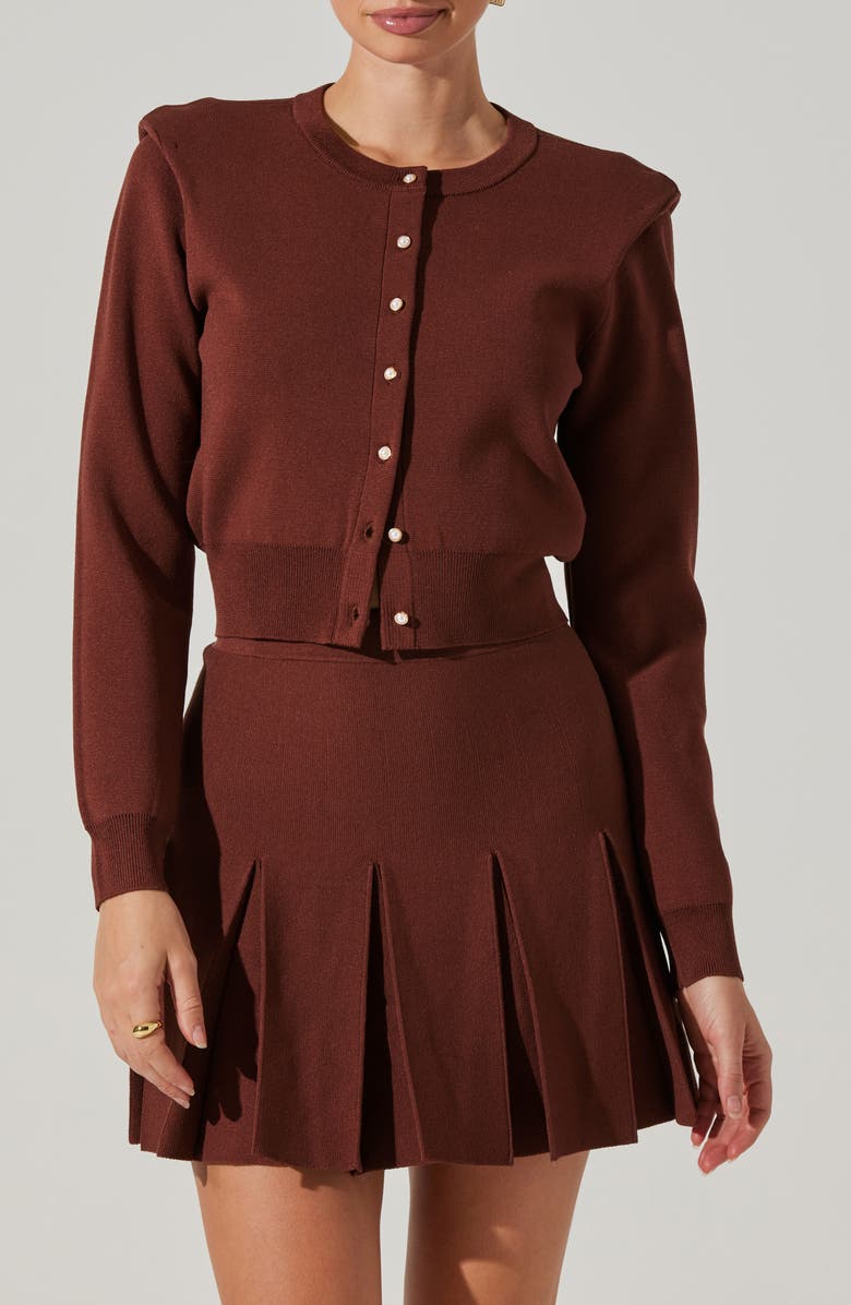 ASTR the Label Denisa Padded Shoulder Cardigan, Main, color,