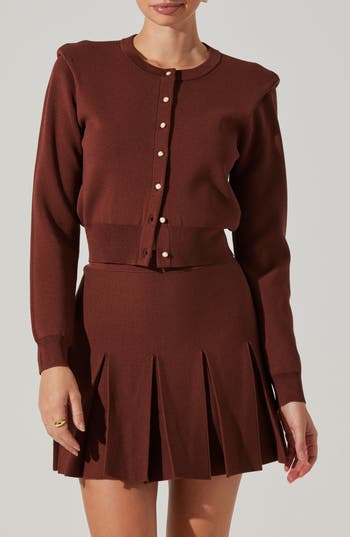Astr The Label Denisa Padded Shoulder Cardigan
