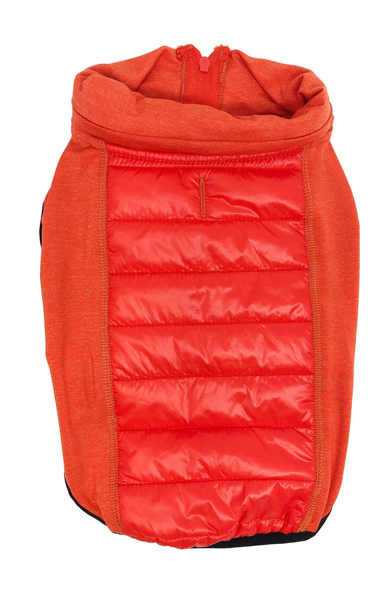 PET LIFE 'Apex' Lightweight Hybrid 4-Season Stretch & Quick-Dry Dog Coat w/ Pop out Hood - Small, Main, color, Red