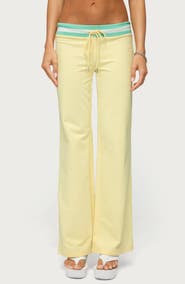 EDIKTED Clioh Contrast Waist Straight Leg Sweatpants