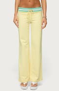 EDIKTED Clioh Contrast Waist Straight Leg Sweatpants