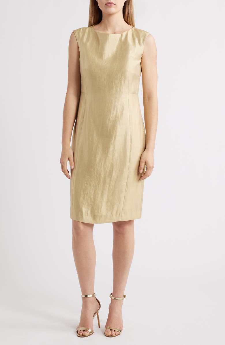 Anne Klein Cap Sleeve Metallic Sheath Dress, Main, color, 