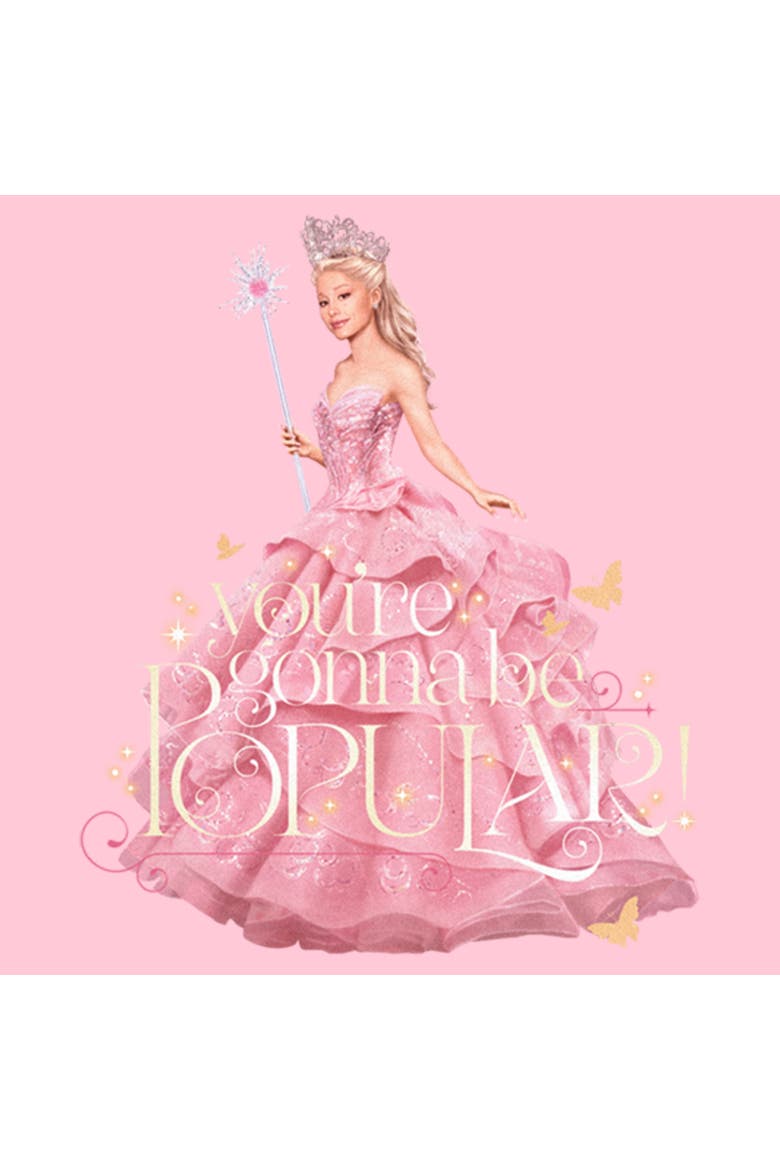 Girl's Wicked Glinda You're Gonna Be Popular  Graphic T-Shirt, Alternate, color, Light Pink