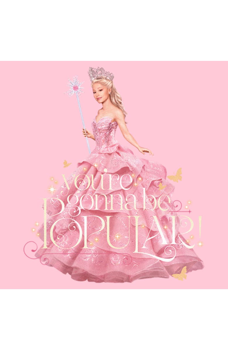 Wicked Girl's Wicked Glinda You're Gonna Be Popular  Graphic T-Shirt, Alternate, color, Light Pink