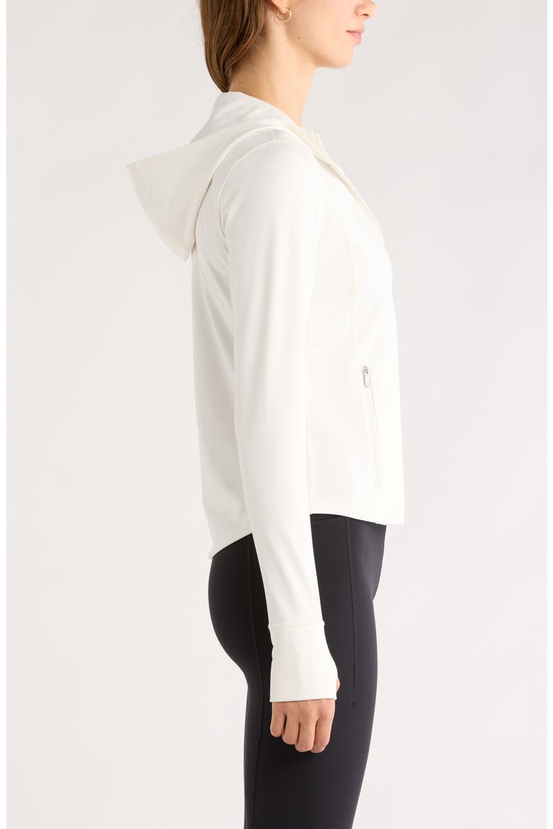 Cozy Tech Zip Hooded Jacket, Alternate, color, IVORY EGRET