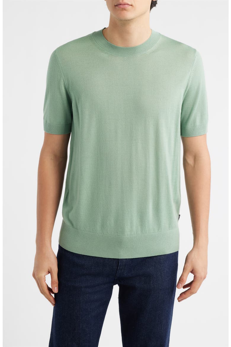 Umauro Wool Knit T-Shirt, Main, color, OPEN GREEN