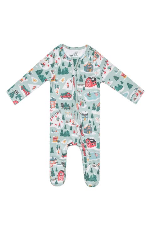 Snowy Slope Zip Footie (Baby)