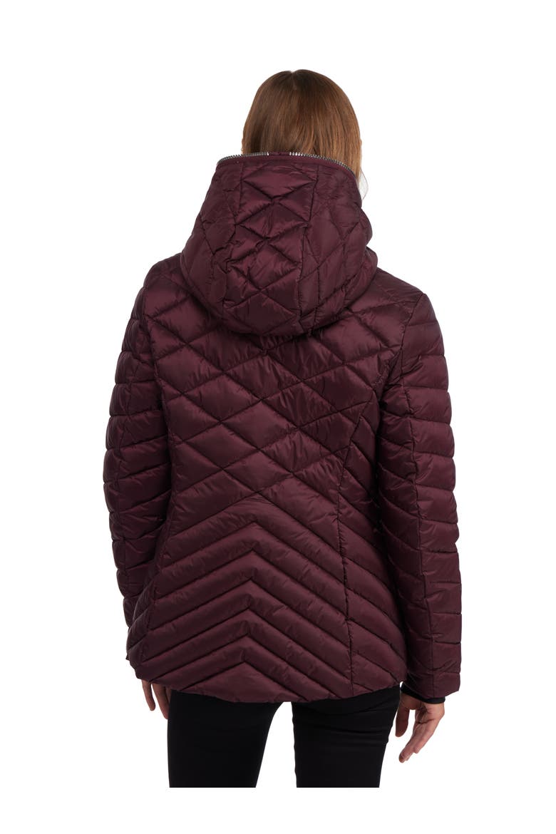 Nyota Lightweight Mixed-Diamond Quilted Packable Jacket, Alternate, color, Ox Blood