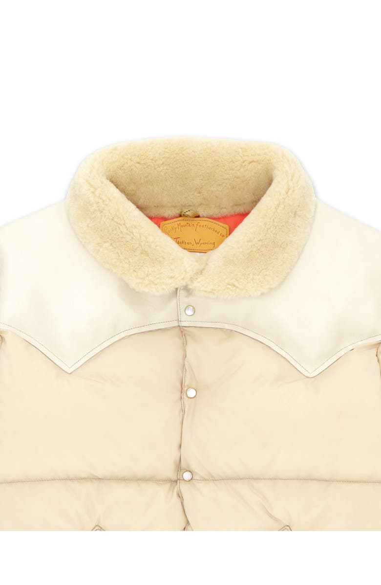 Fortela Christy Shearling Collar Nylon Jacket, Alternate, color, Beige