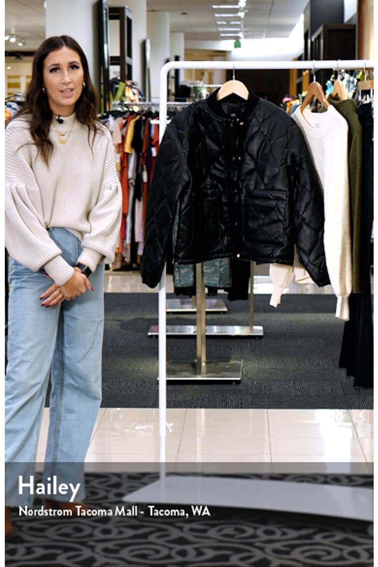 Quilted Faux Leather Bomber Jacket video