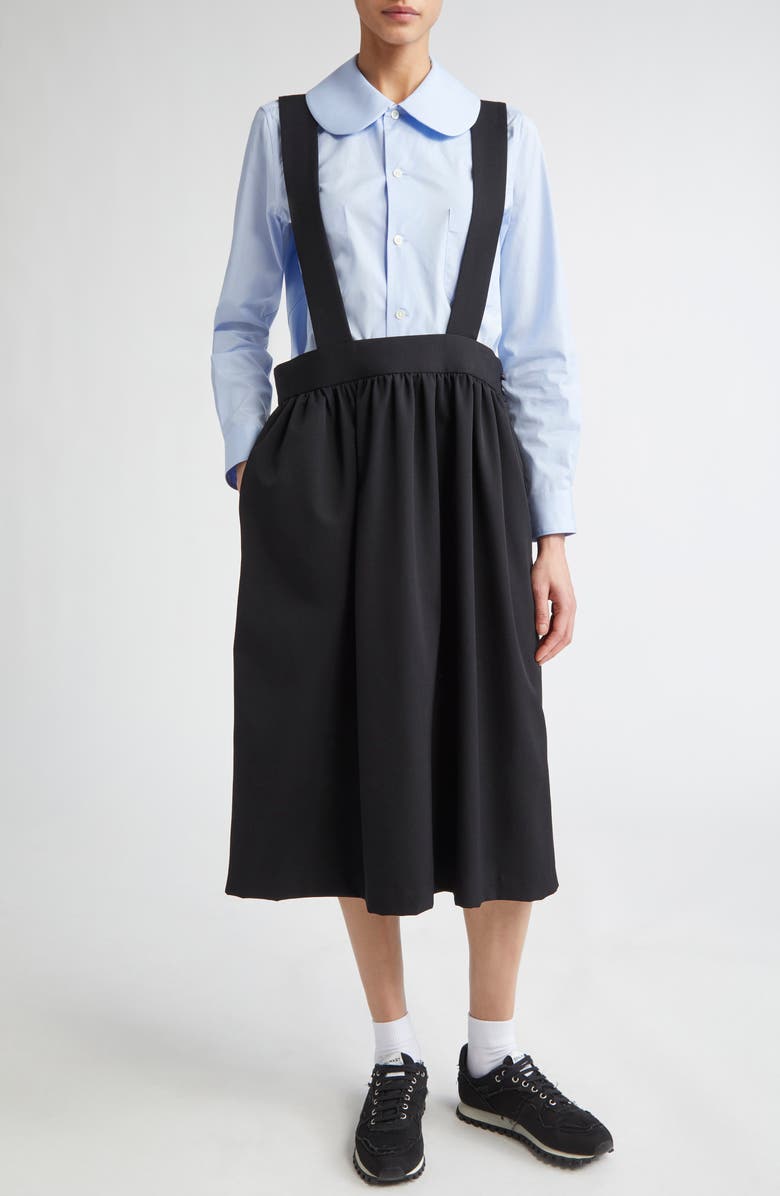 Comme des Garçons Girl Wool Gabardine Pinafore Dress, Main, color,