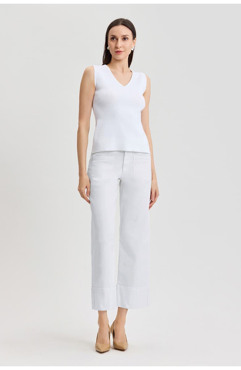 Ming Wang Family Savvy V-Neck Soft Knit Tank, Alternate, color, White