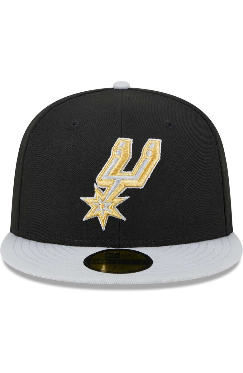 New Era Men's New Era Black/Gray San Antonio Spurs Gameday Gold Pop Stars 59FIFTY Fitted Hat, Alternate, color, 