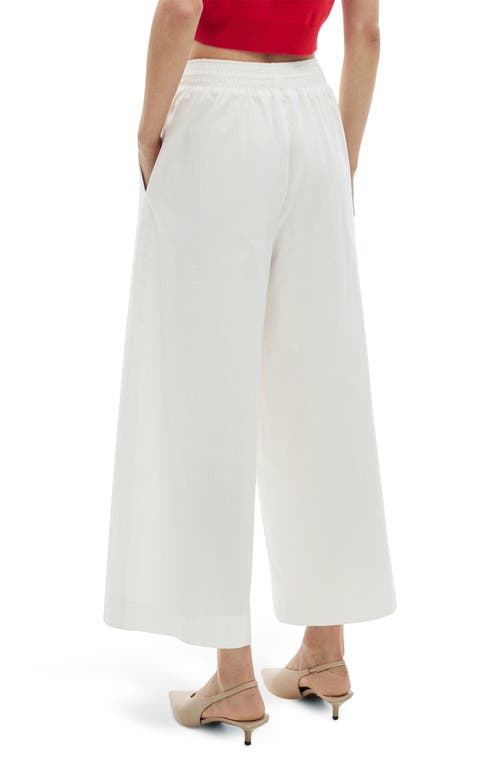 Mango Cotton Drawstring Pants In White