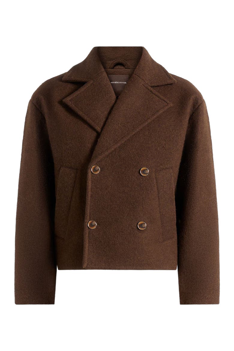 Mika Unisex Double Breasted Jacket, Alternate, color, Brown