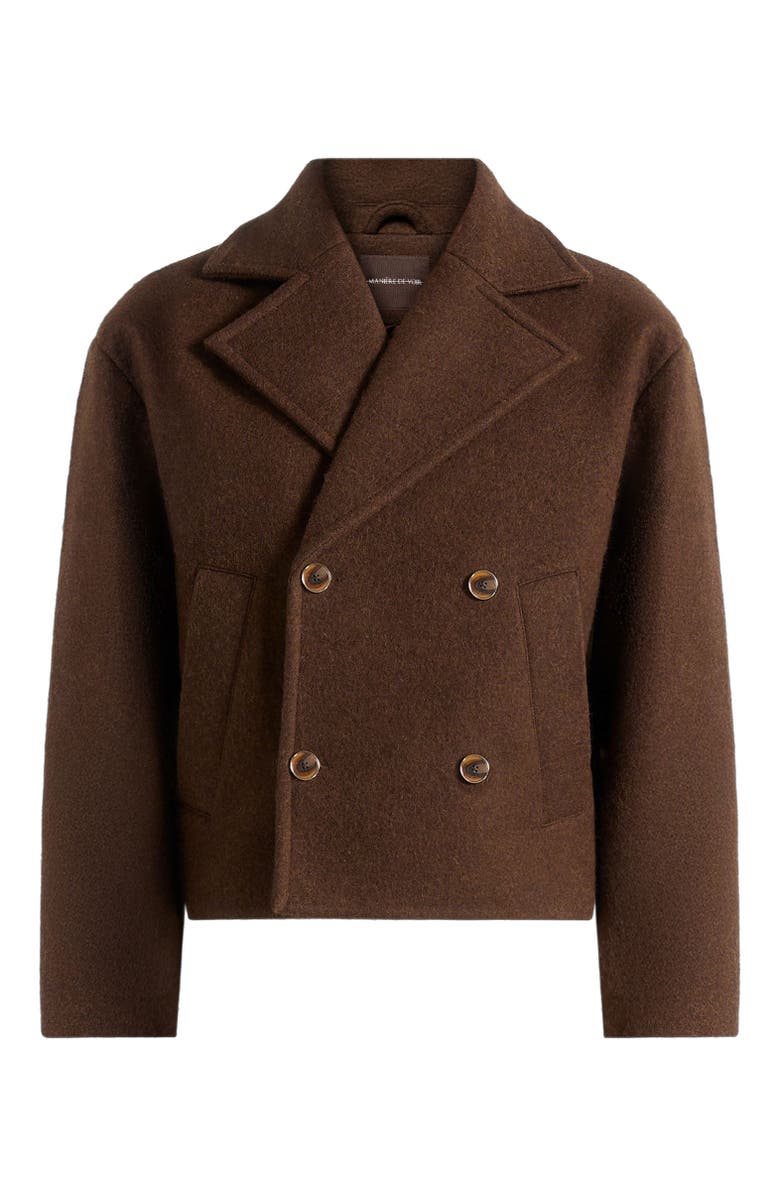Manière De Voir Mika Unisex Double Breasted Jacket, Alternate, color, Brown