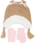 Capelli New York Kids' Bear Earflap Hat & Gloves Set