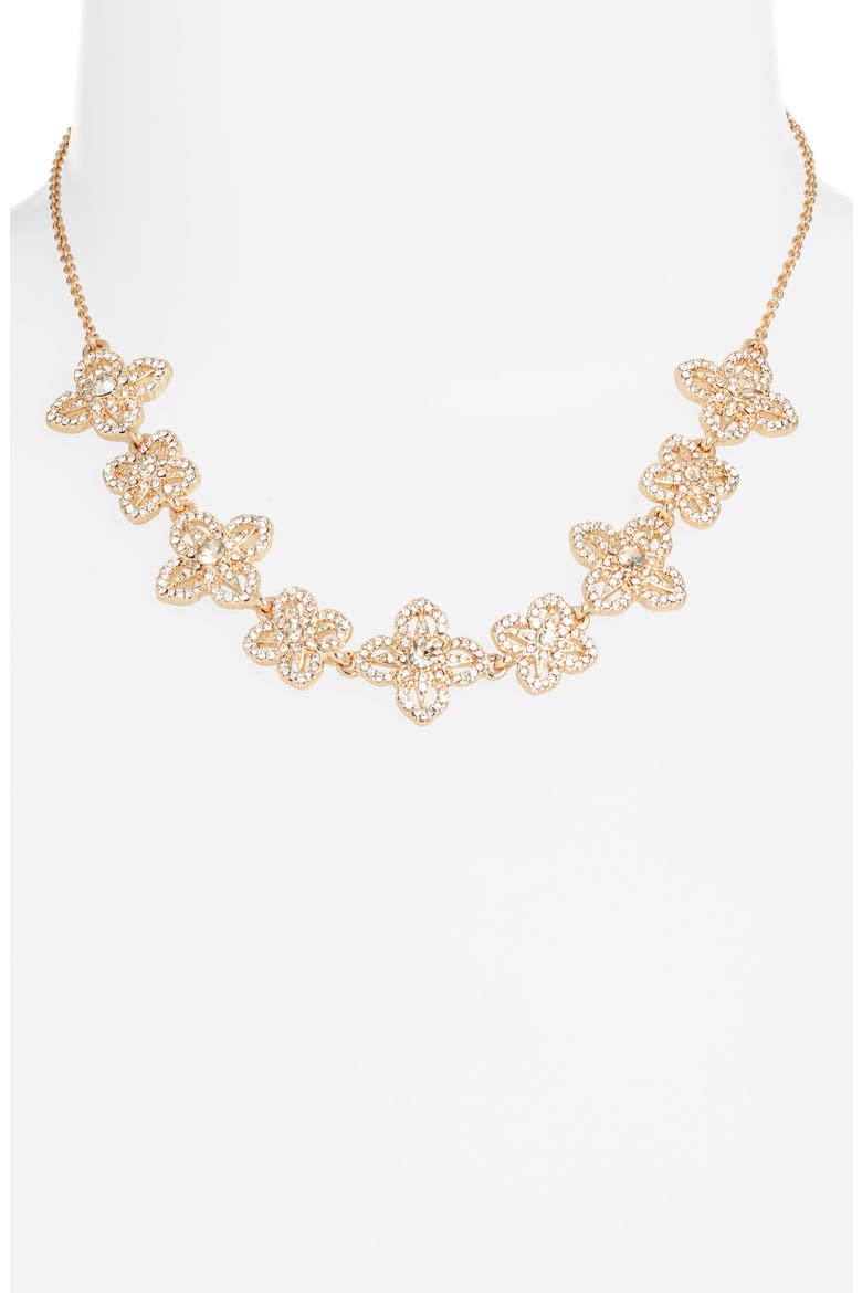 Lace Is More Floral Frontal Necklace, Alternate, color, GOLD/ CGS/ CRY