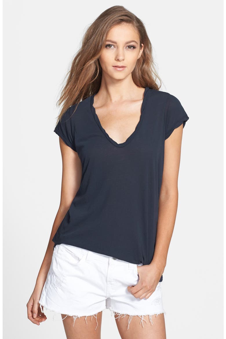 High Gauge Jersey Deep V Tee, Main, color, DEEP