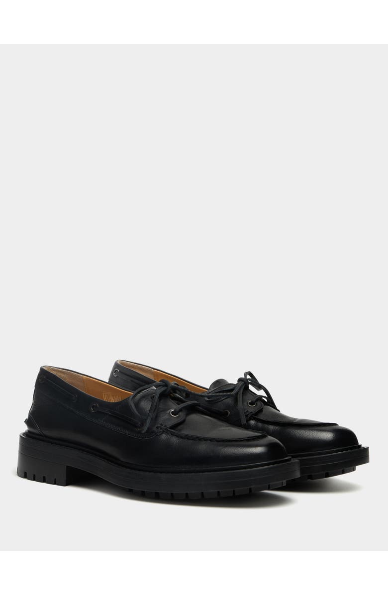 Bally B-Lug Bootie in Buffalo Leather Lined with Sheepskin, Alternate, color, Black