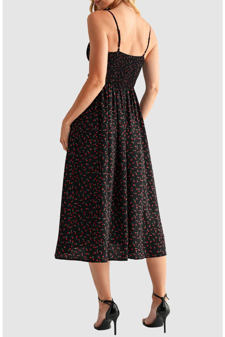 Midi Sundress, Alternate, color, BLACK RED FLORAL
