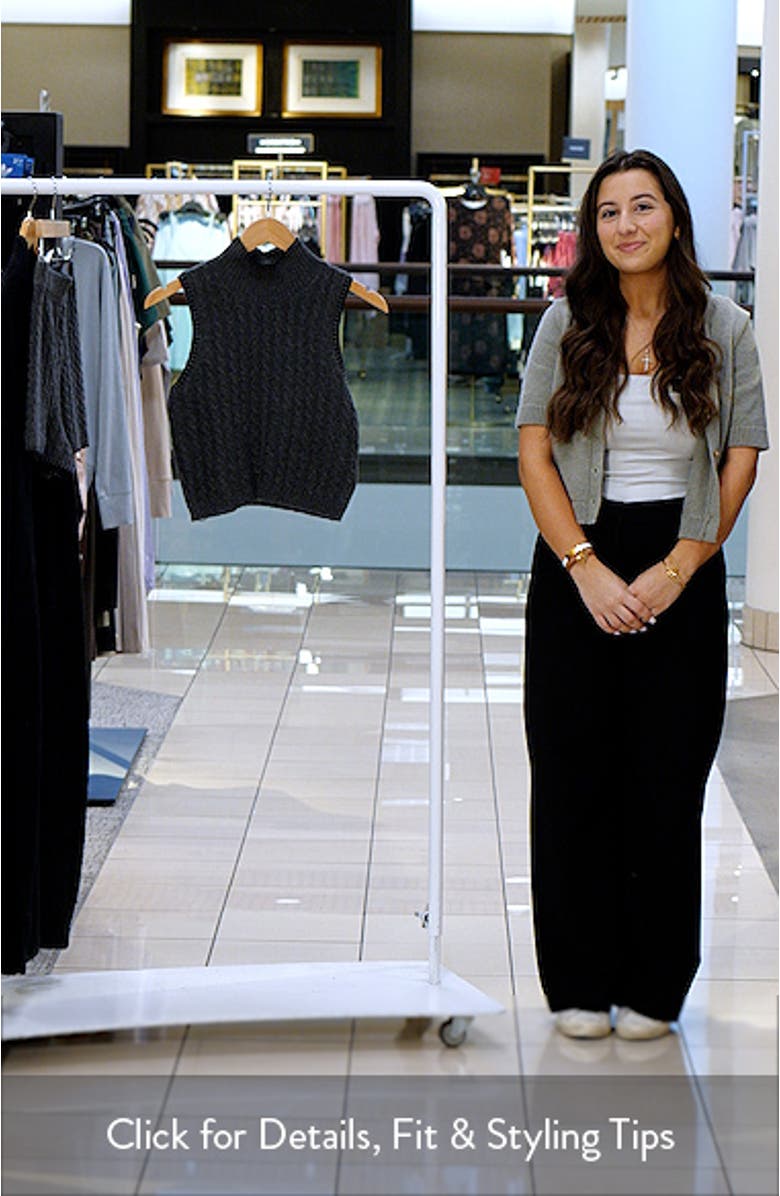 Zariah Cable Sleeveless Mock Neck Sweater, sales video thumbnail