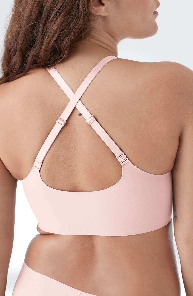 True & Co The True Body Triangle Convertible Strap Bralette, Alternate, color, Peony