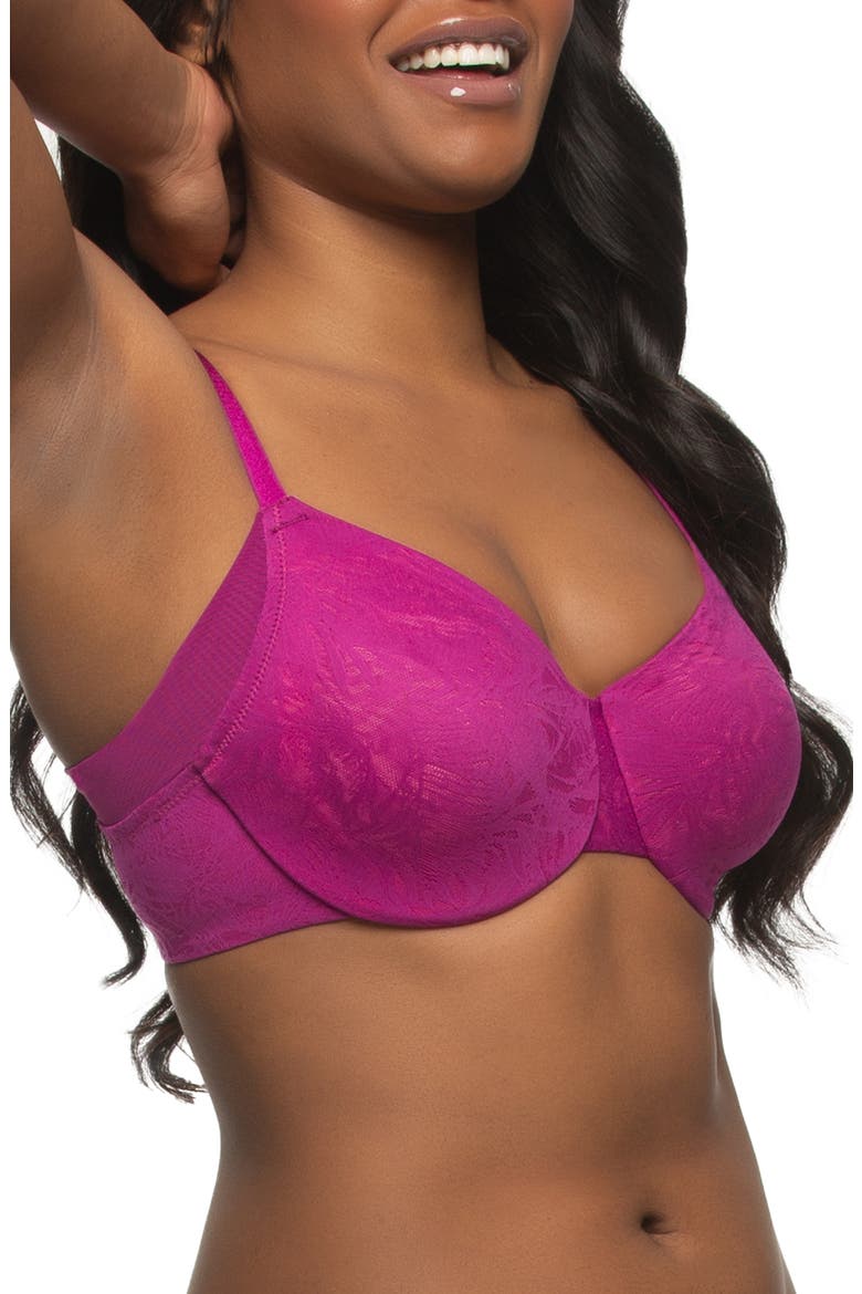 Jessamine Underwire Minimizer Bra, Alternate, color, WILD ASTER/ IBIS ROSE
