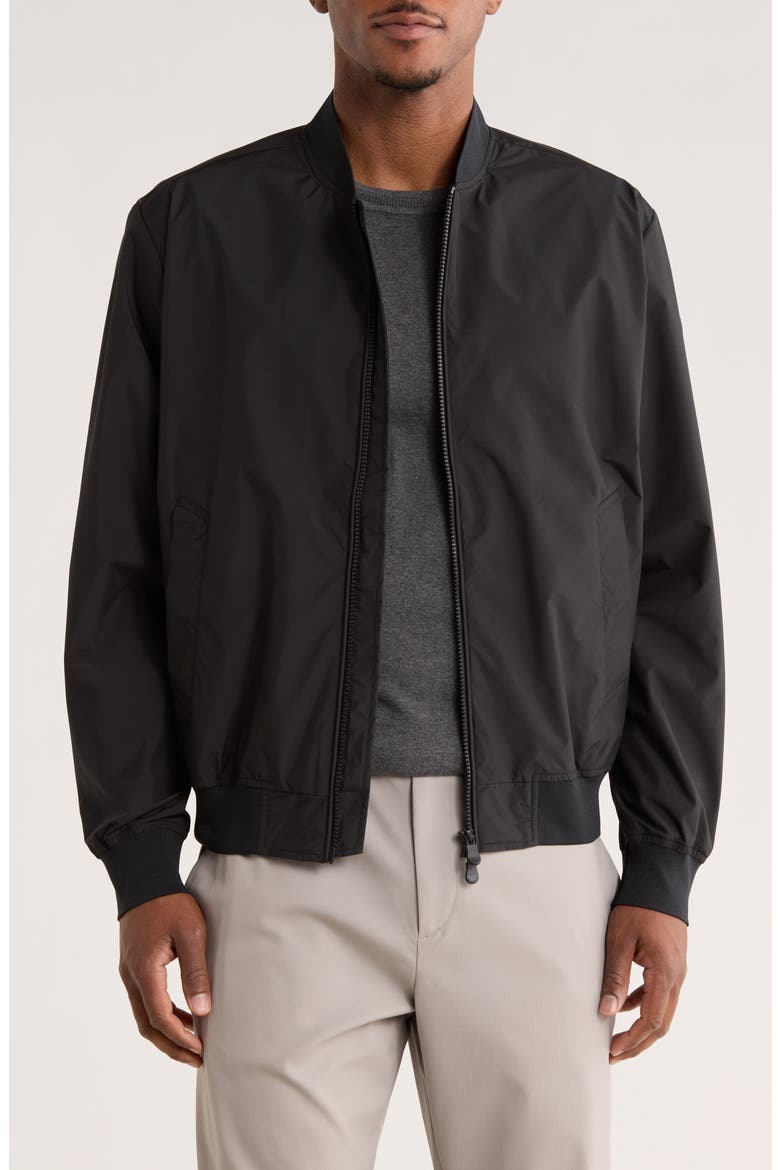 Lorenzo Water Resistant Bomber Jacket, Main, color, BLACK