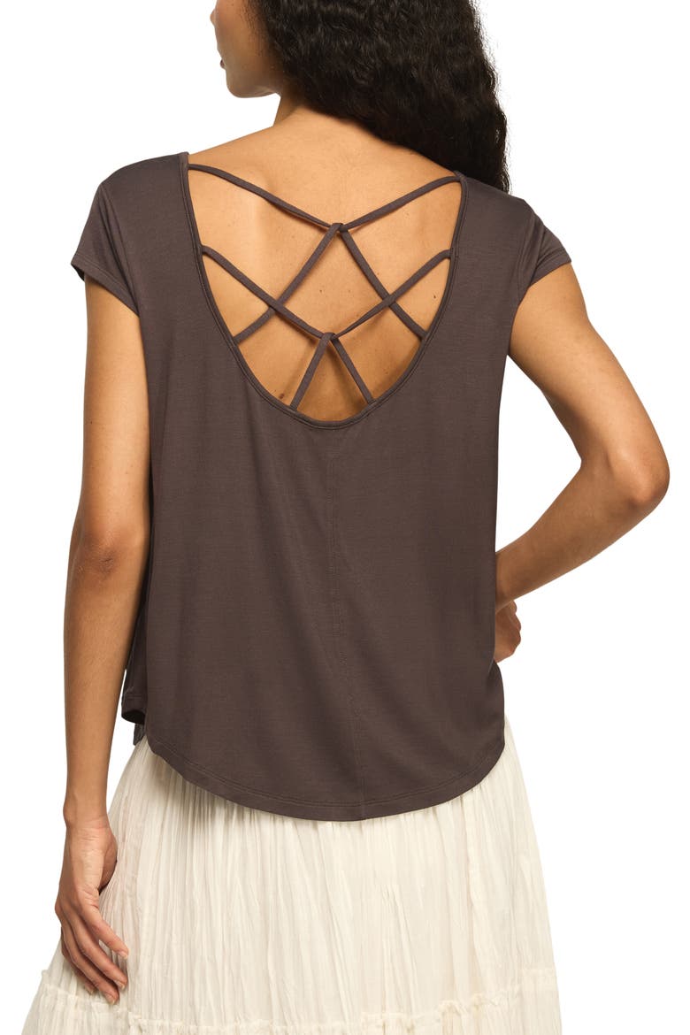 Sandwash Strappy Back T-Shirt, Alternate, color, RAVEN